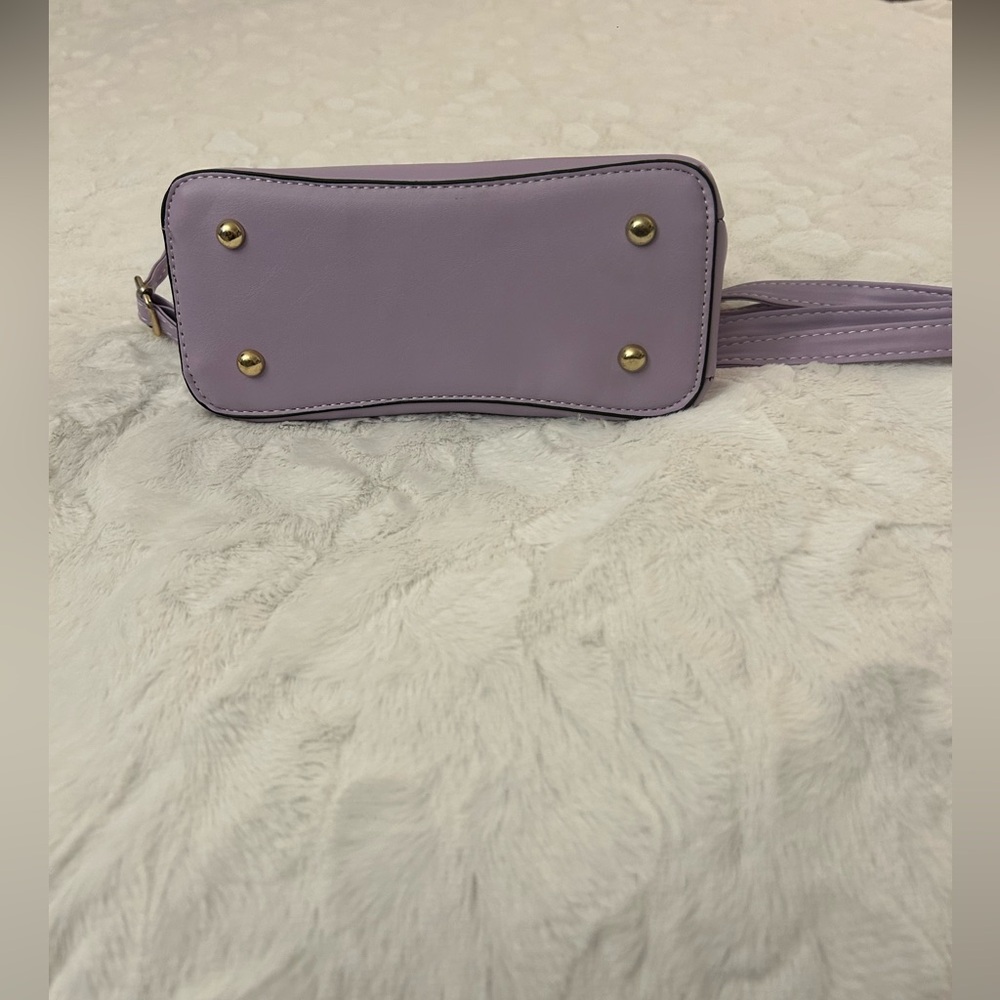 Lavender Crossbody Bag with Butterfly Charm - small & cute! Check the back - Picture 4 of 7